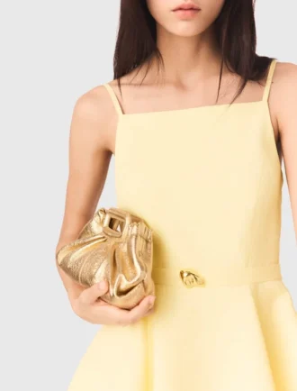 Milpli Mini-Clutch aus Metallic-Leder