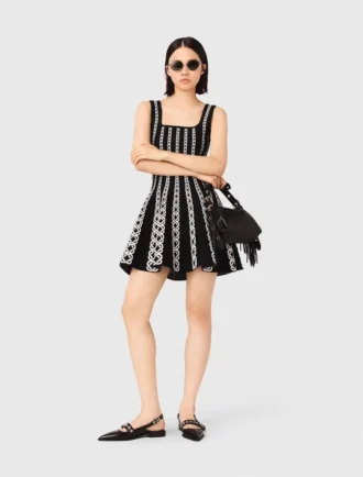 Mini-Jacquard-Strickkleid