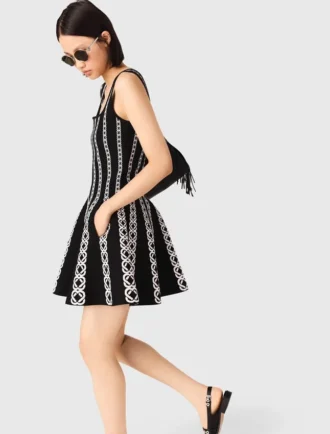 Mini-Jacquard-Strickkleid