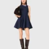 Mini-Jeans-Kleid mit Rüschen Mini-Jeans-Kleid mit Rüschen