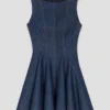 Mini-Jeans-Kleid mit Rüschen Mini-Jeans-Kleid mit Rüschen