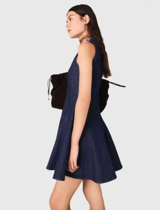 Mini-Jeans-Kleid mit Rüschen