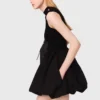 Mini-Kleid aus geripptem Strick und Taft