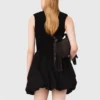 Mini-Kleid aus geripptem Strick und Taft