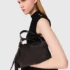 Mini-Kleid aus geripptem Strick und Taft