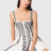 Mini-Kleid mit bestickten Trägern