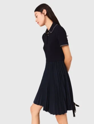 Mini-Kleid mit plissiertem Polokragen