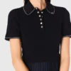 Mini-Kleid mit plissiertem Polokragen Mini-Kleid mit plissiertem Polokragen
