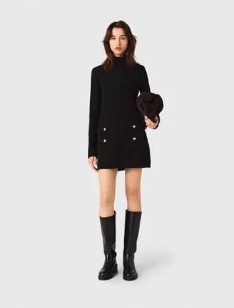 Mini-Rollkragen-Kleid