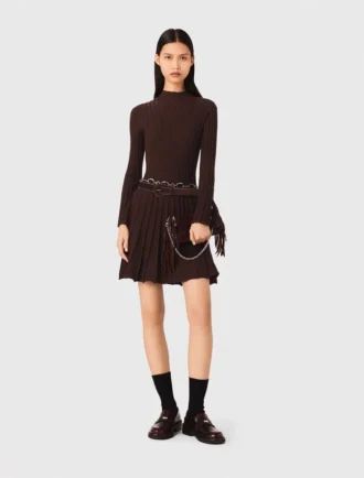 Mini-Skater-Kleid mit hohem Kragen