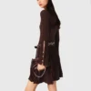 Mini-Skater-Kleid mit hohem Kragen Mini-Skater-Kleid mit hohem Kragen