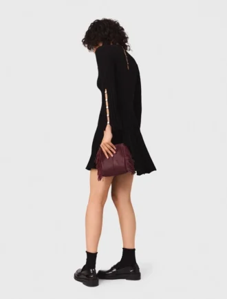 Mini-Skater-Kleid mit hohem Kragen