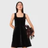 Mini-Skaterkleid aus Samt