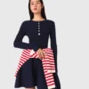 Mini-Strickkleid mit ausgestelltem Rock