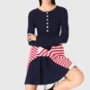 Mini-Strickkleid mit ausgestelltem Rock