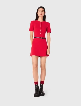 Mini-Strickkleid mit Rippmuster