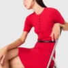 Mini-Strickkleid mit Rippmuster Mini-Strickkleid mit Rippmuster