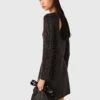 Mini-Strickkleid mit Strasssteinen