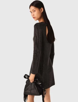 Mini-Strickkleid mit Strasssteinen