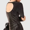 Mini-Strickkleid mit Strasssteinen