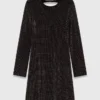 Mini-Strickkleid mit Strasssteinen