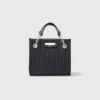 Mini-Tasche aus gestepptem Leder