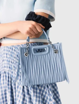 Mini-Tasche aus gestepptem Leder