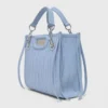 Mini-Tasche aus gestepptem Leder