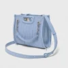 Mini-Tasche aus gestepptem Leder
