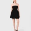 Mini-Trägerloses Leinenkleid