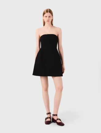 Mini-Trägerloses Leinenkleid