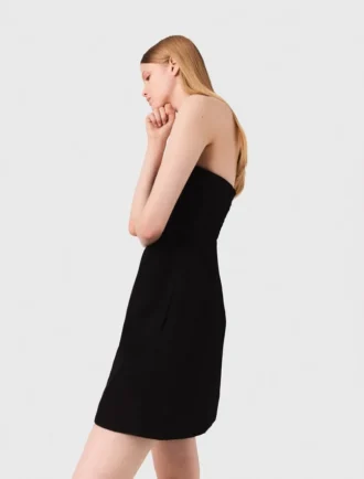 Mini-Trägerloses Leinenkleid