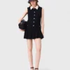 Mini-Tweed-Kleid mit abnehmbarem Kragen Mini-Tweed-Kleid mit abnehmbarem Kragen