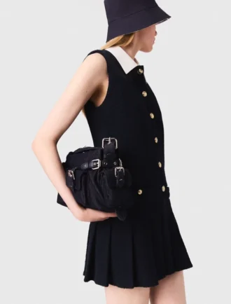 Mini-Tweed-Kleid mit abnehmbarem Kragen