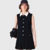 Mini-Tweed-Kleid mit abnehmbarem Kragen Mini-Tweed-Kleid mit abnehmbarem Kragen