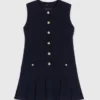 Mini-Tweed-Kleid mit abnehmbarem Kragen Mini-Tweed-Kleid mit abnehmbarem Kragen