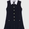 Mini-Tweed-Kleid mit abnehmbarem Kragen Mini-Tweed-Kleid mit abnehmbarem Kragen