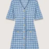 Minikleid aus Strick mit Tweed-Optik