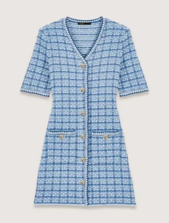 Minikleid aus Strick mit Tweed-Optik