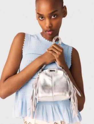 Miss M Micro-Tasche aus Metallic-Leder