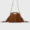Miss M Mini-Tasche aus Wildleder mit Ziernähten Miss M Mini-Tasche aus Wildleder mit Ziernähten