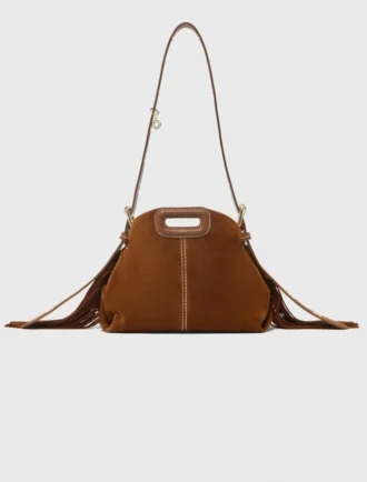 Miss M Mini-Tasche aus Wildleder mit Ziernähten Miss M Mini-Tasche aus Wildleder mit Ziernähten