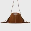 Miss M Mini-Tasche aus Wildleder mit Ziernähten Miss M Mini-Tasche aus Wildleder mit Ziernähten