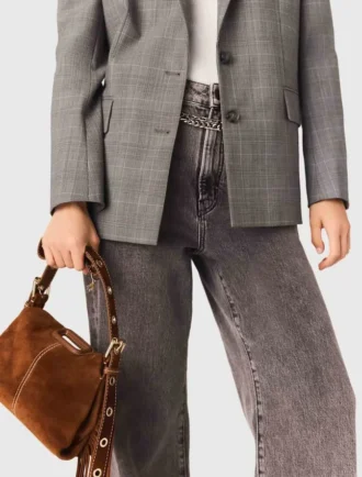 Miss M Mini-Tasche aus Wildleder mit Ziernähten Miss M Mini-Tasche aus Wildleder mit Ziernähten