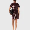 Mit Pailletten besticktes Minikleid