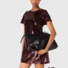 Mit Pailletten besticktes Minikleid