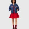 Oversized-Jeansjacke mit Stickerei