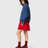 Oversized-Jeansjacke mit Stickerei
