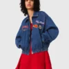 Oversized-Jeansjacke mit Stickerei