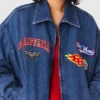 Oversized-Jeansjacke mit Stickerei